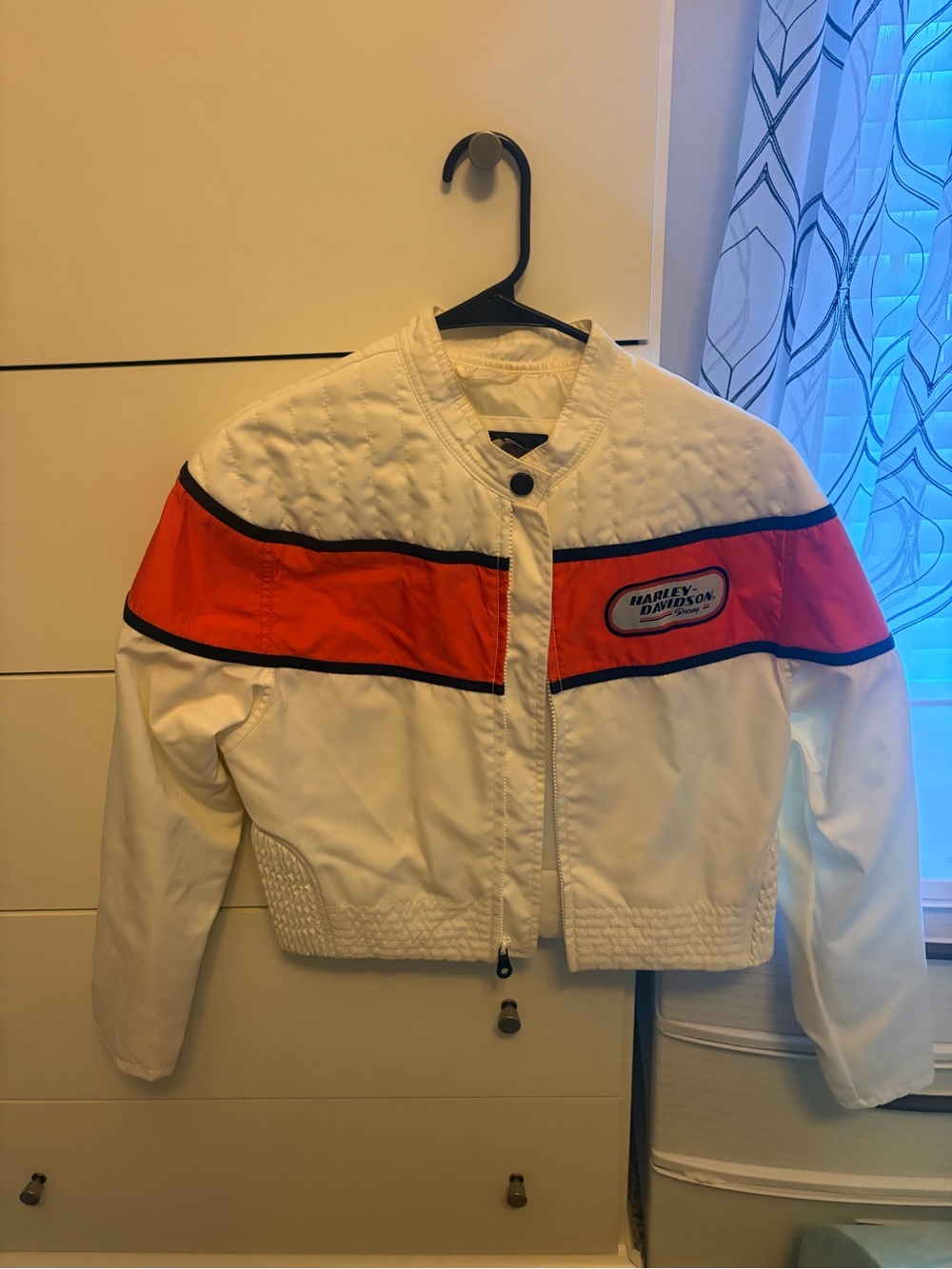 Harley-Davidson Women's White & Orange Racer Jacket